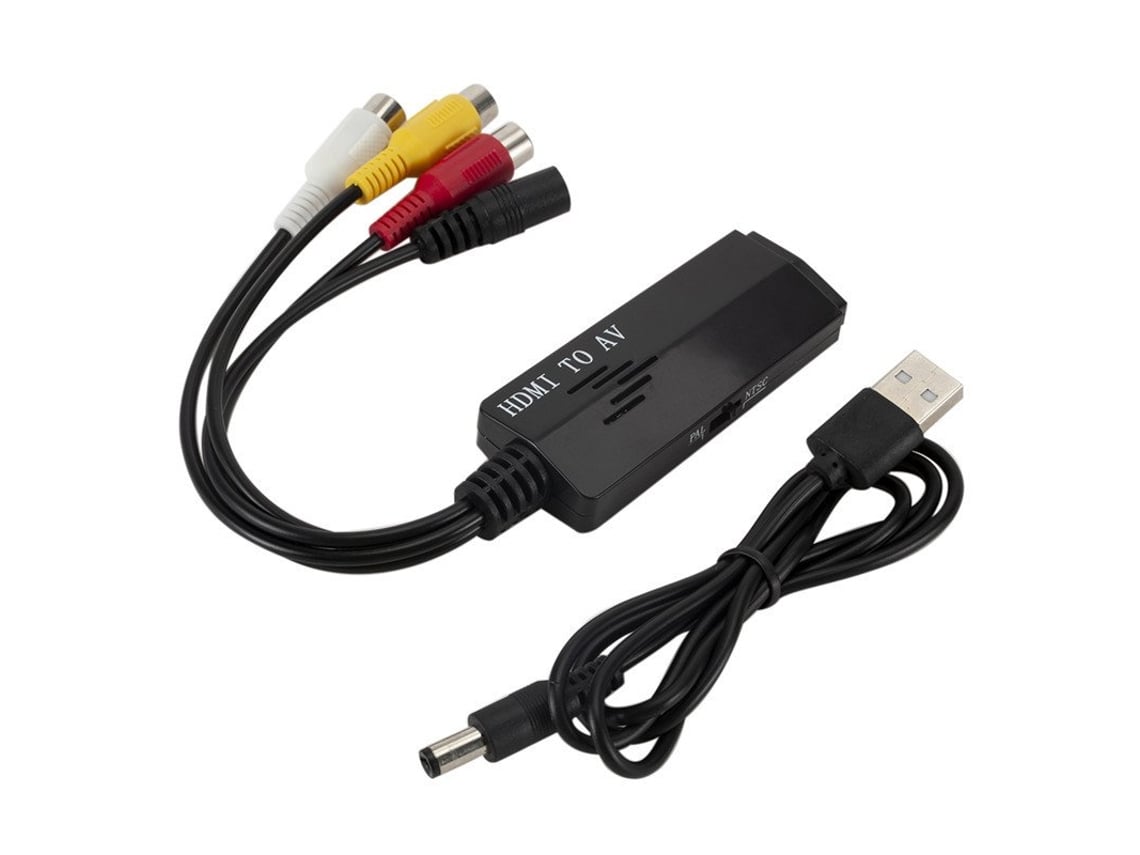 Adaptador Hdmi para Av Rca Mini Hdmi Av Video Converter Box para Hdtv Tv Ps3 Computador Pc Vcr Preto Worten.pt