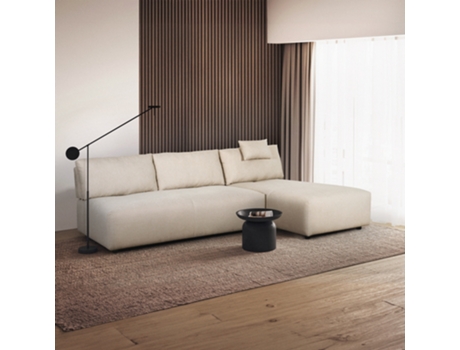 Sofá de canto de 3 lugares bege com chaise longue modular Mozy Modus Sofá