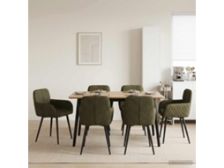 Vidaxl Cadeiras De Jantar 6 Unid. Couro Suede Sintético Verde Exército