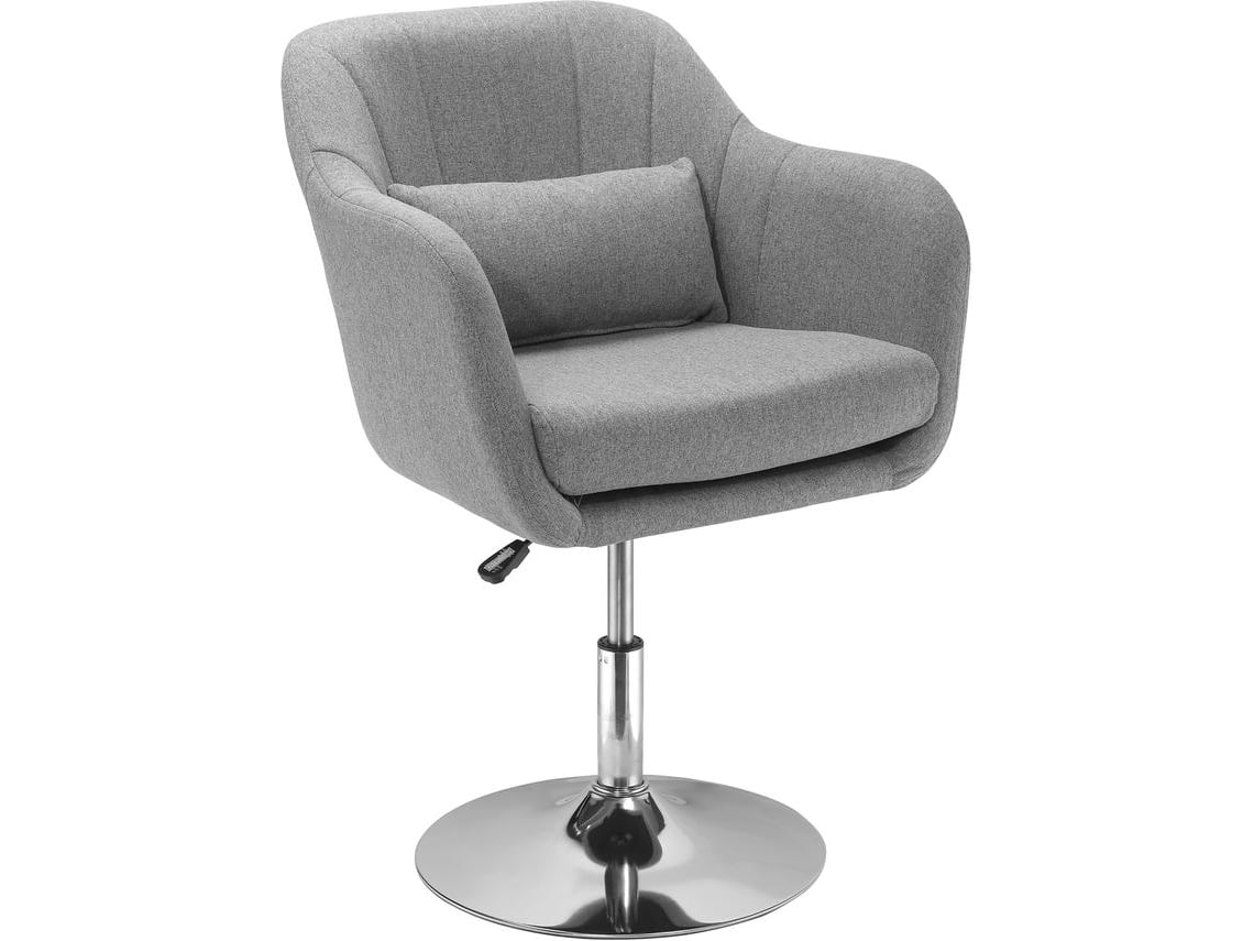 Cadeira Giratória Poliéster, Espuma, Metal Cor Cinzento 60x60x79-91cm Homcom