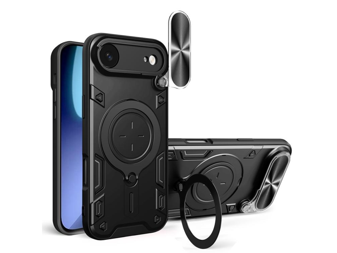 Capa Para Iphone Air - Textura De Cd - Suporte Magnético Deslizante - Proteção Para Câmera