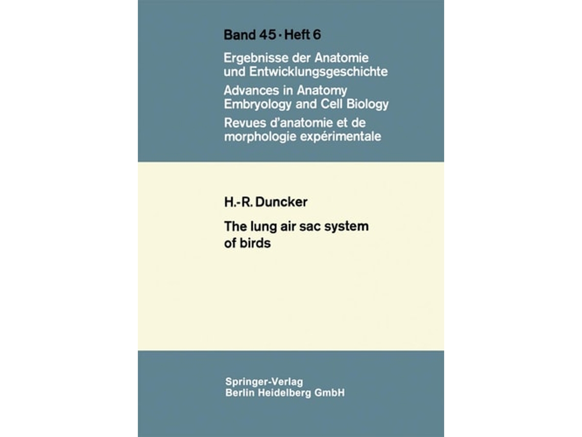 Livro The Lung Air Sac System Of Birds De Hans-rainer Duncker (inglês)