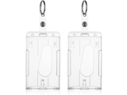 Conjunto de 2 Porta-crachás com Chaveiro