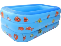 Piscina Infantil de PVC de 3 Camadas Azul com Colchão de Água CHABERLU