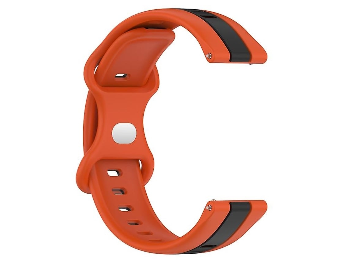 Pulseira Garmin Forerunner Sq2 De 20 Mm Com Fivela Borboleta, Silicone Bicolor Laranja E Preto., Acabamento Moderno