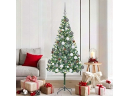Vidaxl Árvore De Natal Artificial Com 300 Leds Verde 180 Cm Pvc E Aço