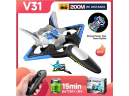 Avião Planador De Espuma V31, Drone De Controle Remoto Bestvite (duração Da Bateria 15 Min 3 Baterias Azul)