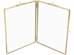 Porta Retratos Vidro Dourado Simples Elegante Estilo Nórdico Decorativo Exibir Lembranças Plantas Secas Mesa GOKOCO