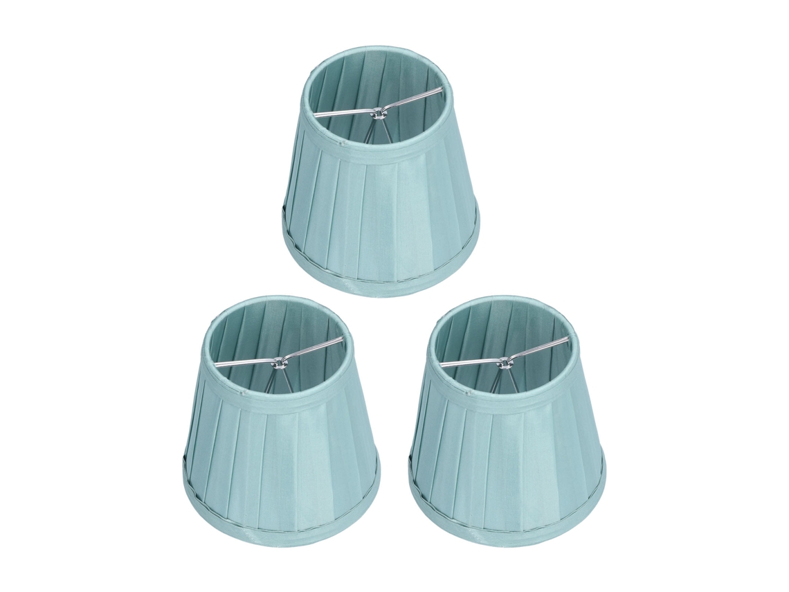 2026 3 Peças de Abat jour de Têxtil E14 Clip on para Lustre, Lâmpada de Parede, Escritório, Casa, Decoração Verde Escuro