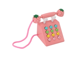 Ats decoración de Telefone de Madeira Simulação Alta Cute Ornamental Modelo Educatsivo Mesa Lar Escritório Café Rosa