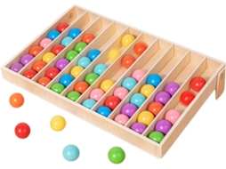 Brinquedo De Classificação Cores, Jogo Tabuleiro Stem Madeira Com