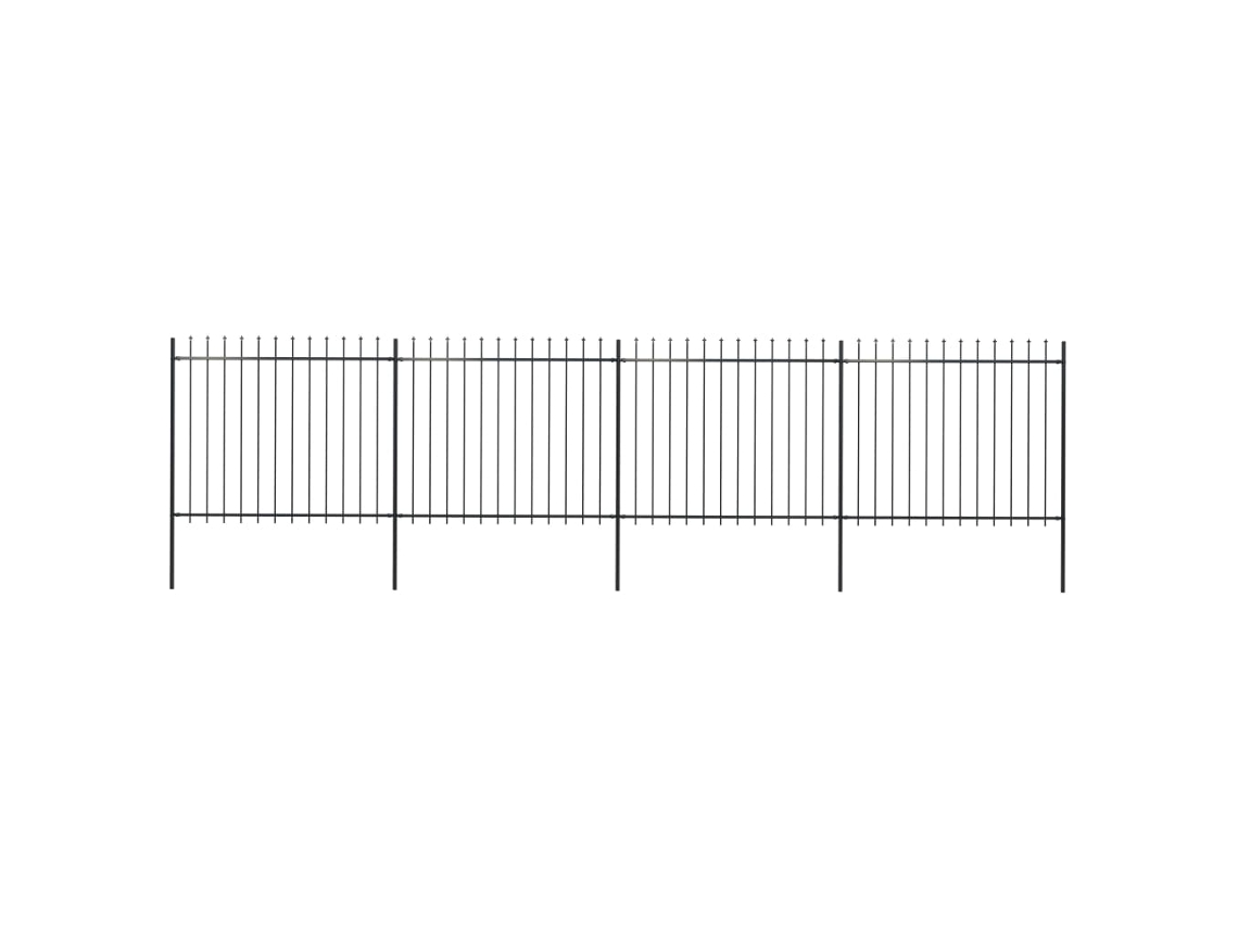 Cerca De Jardim Com Topo Em Lanã§as 6,8x1,5 M Aã§o Preto DKD HOME DECOR