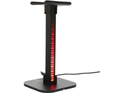 Suporte Para Fone De Ouvido Luxshiny Em Plástico E Metal Com Sensor Áudio Rgb Controle Liga Desliga Mesa Jogos, Preto