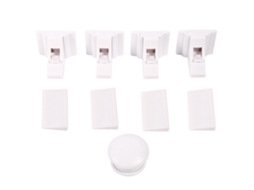 Primerox 4 Peças Cadeado de Segurança Magnético para Armário Gaveta Infantil Pet Proofing Branco