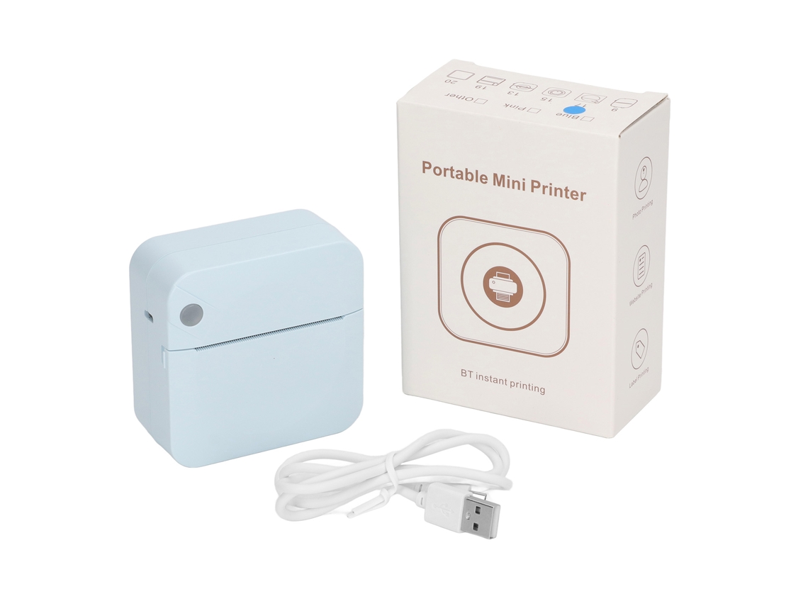 Impressora Mini Notebook Bluetooth Para Estudantes: Notas Erros Fotos Documentos Azul