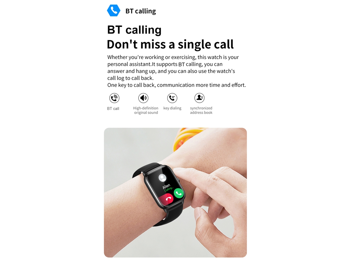 Pulseira Inteligente EOOCOO com tela TFT de 1,92 polegadas, à prova d'água IP67