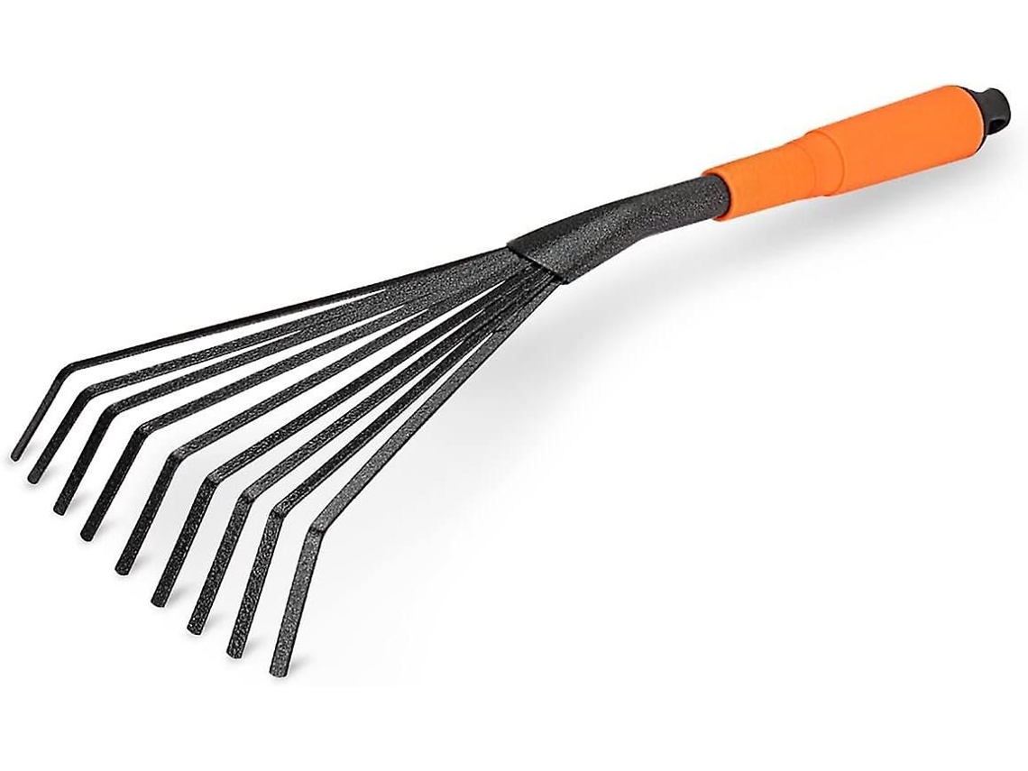 Ancinho De Jardim Mini 16 Polegadas, Ancinho De Mão De Aço Com 9 Dentes, Cabo Ergonômico E Resistente À Ferrugem