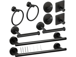 Conjunto De Acessórios Banheiro Em Aço Inoxidável, Incluindo Suporte Para Toalhas, Barra Para Toalhas, Gancho Para