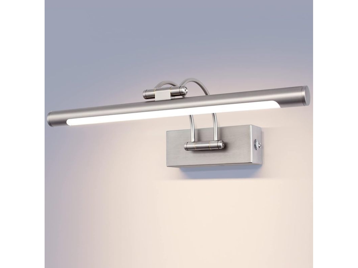 Luz de Parede de Vainice para Banheiro Sobre Espelho 40cm 9w, Dimmável 3 Temperaturas de Cor, Prata