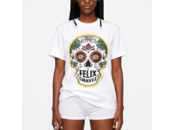 Rockinstone Rocky Movie Felix Chavez Skull White Adult T-shirt Size:l