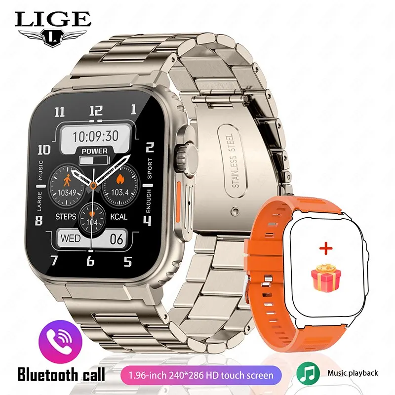 (dourado, Aço E Preto)smartwatch Com Chamadas Bluetooth,mais De 100 Funções De Monitoramento De Esportes E Atividades Físicas,à Prova D'água.