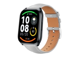 Bracelete para Xiaomi Haylou Ls09b / Ls05s / Ls10 Couro Preto Cabeça Chata Cinza XIAOMOYU (22mm)