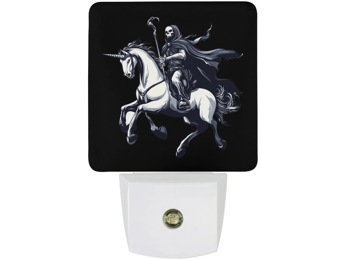 Luminária Noturna Cavalo Ceifadora com Projeção de Parede, LED e Sensor Crepuscular