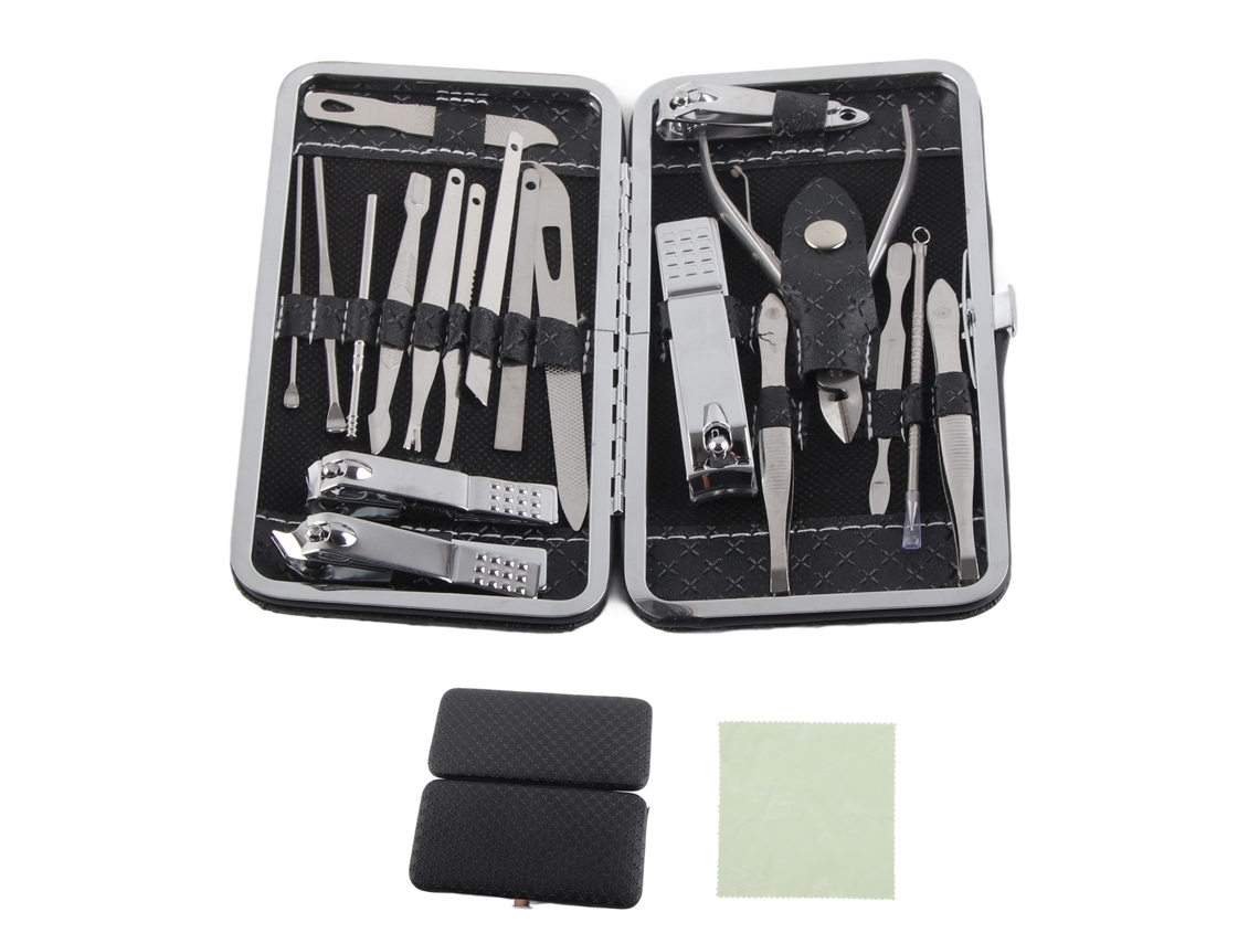 Kit De Cortadores De Unhas Em Aço Inoxidável Para Manicure E Pedicure Com 19 Ferramentas De Beleza E Cuidado Grooming