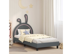 Vidaxl Estrutura De Cama Infantil Com Cabeceira Cinzento-claro Pu