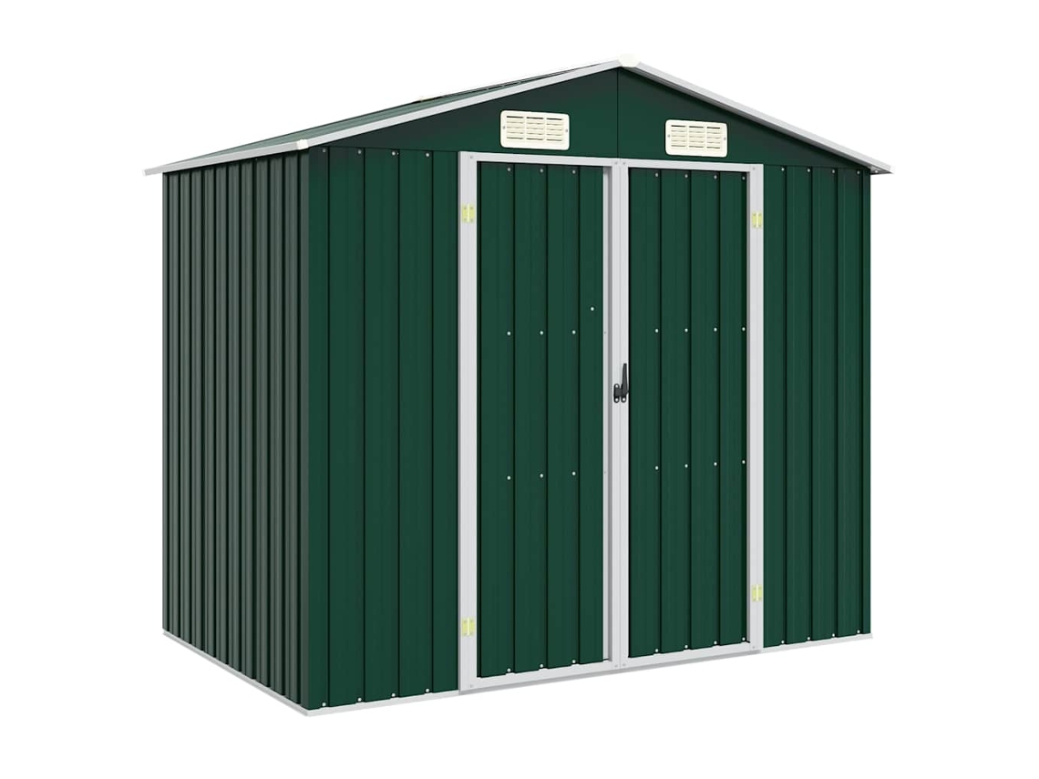 Vidaxl Abrigo De Jardim 205x129x183 Cm Aço Galvanizado Verde