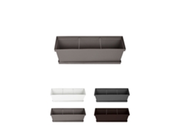 Jardinera De Diseño Con Plato – Jardinera Con Separador De Ambientes Para Interior Y Exterior Crema 60 Cm