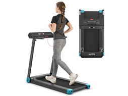 B2X Foldable Home Use Treadmill Bluetooth Speaker, LED Display, Device Holder Navy Blue