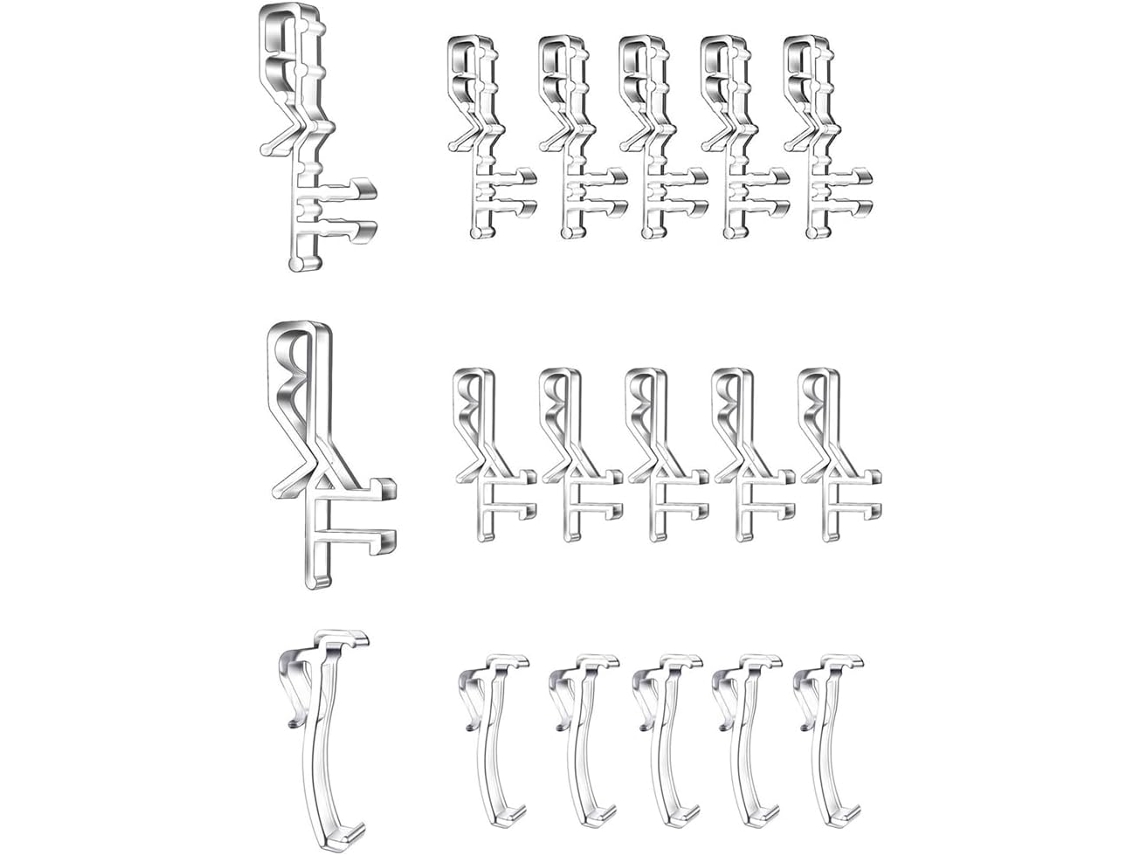 36-presilhas Ocultas Para Cortina Com Canaleta, Plástico Transparente, 4, 76cm 1-7 8pol Presilhas Para Cortina Com