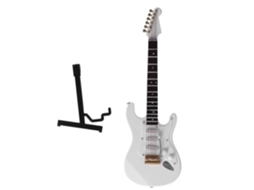 Mini Modelo de Instrumento Musical Mini Modelo de Guitarra Modelo de Baixo Elétrico Modelo com Suporte de Ornamento