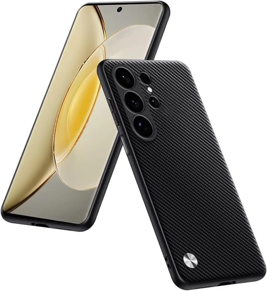 Capa Minimalista Em Couro Vegano (preta, Galaxy S24) Para Celular, Ultrafina E Protetora Contra Impressões Digitais.