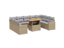 Garden Sofa Set, Garden Sofa Sets Vidaxl Bege Rattan / Vime (n/a)