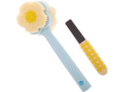 Escova De Banho Dupla Face Healeved Com Cabo Longo Para O Corpo, Escova De Chuveiro Para Esfoliação E Limpeza Profunda