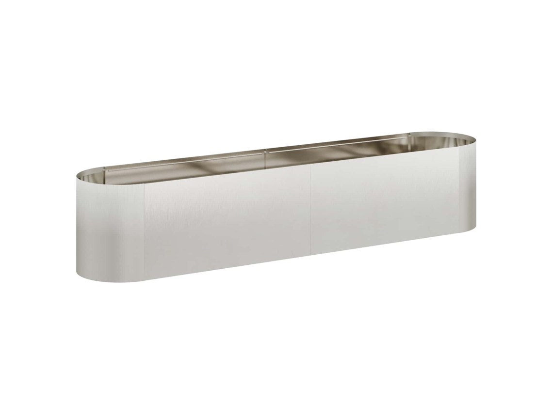 Conjunto 1 Vaso De Jardim Vidaxl Prateado Metal (200 X 40 X 40 Cm)