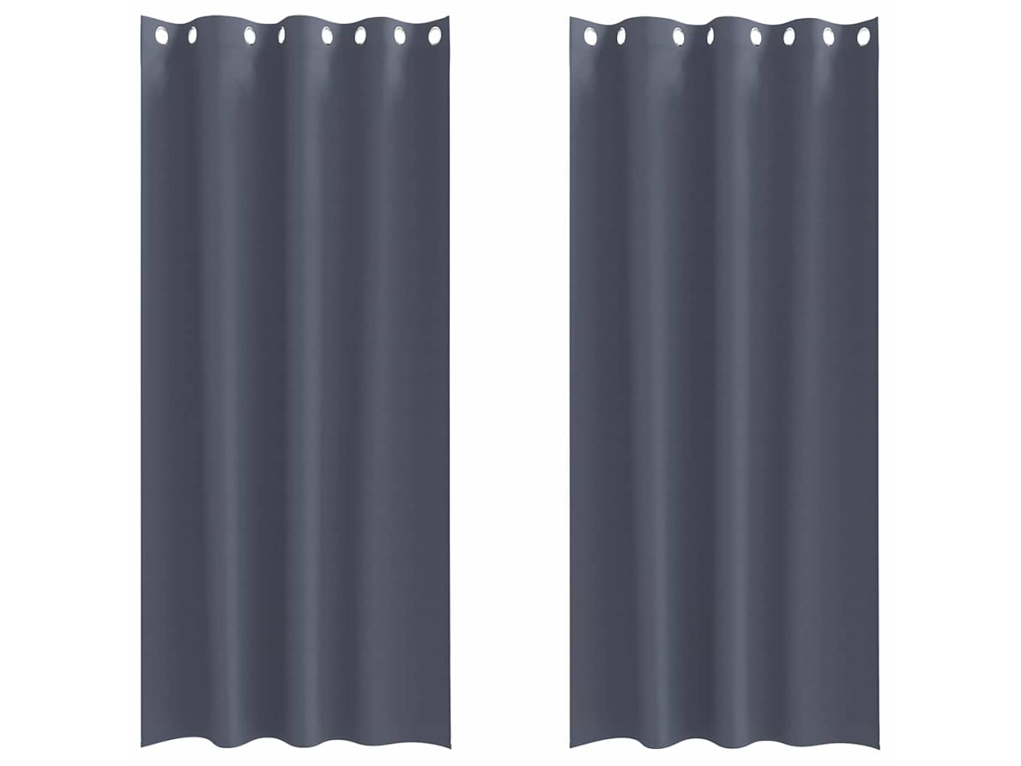 Maison Exclusive - Cortinas Blackout Com Argolas 2 Pcs Antracite 260 X 140 Cm