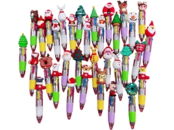 30 Canetas Natalinas 4 Em 1, Canetas Multicoloridas Com Tema Natalino