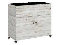 Canteiro Branco com Rodas VELTRIX, 110x50x95cm