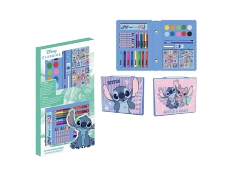 Set De Papelaria Stitch Azul