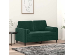 Vidaxl Almofadas Decorativas 2 Pcs Ø15x50 Cm Veludo Verde-escuro