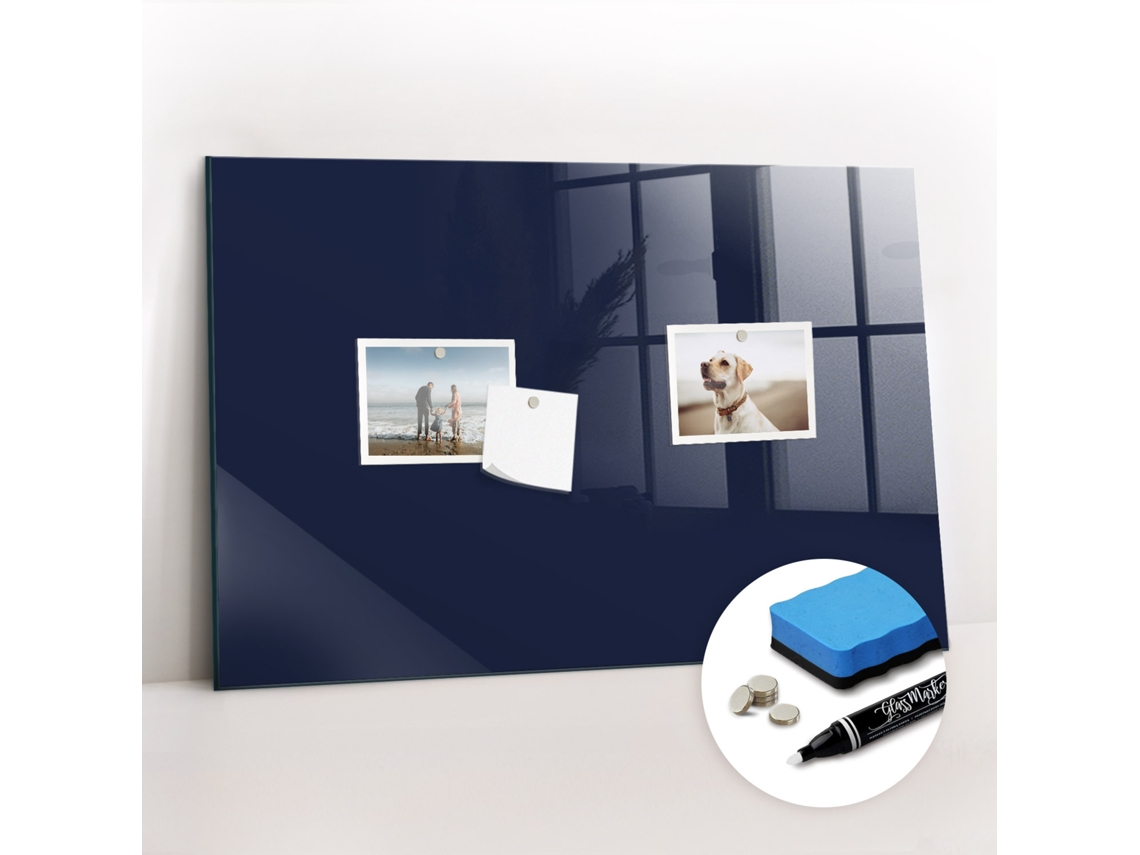 Quadro Magnético Decorativo Cor Azul-escuro Profundo Para O Escritório Espelharte (60x40 Cm)