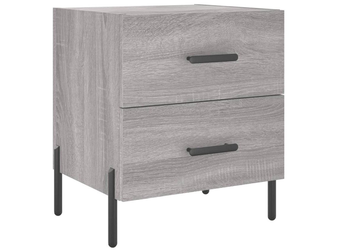 Mesa de Cabeceira Cinza MAISON EXCLUSIVE Derivados de Madeira Sonoma 40x35x47,5 cm