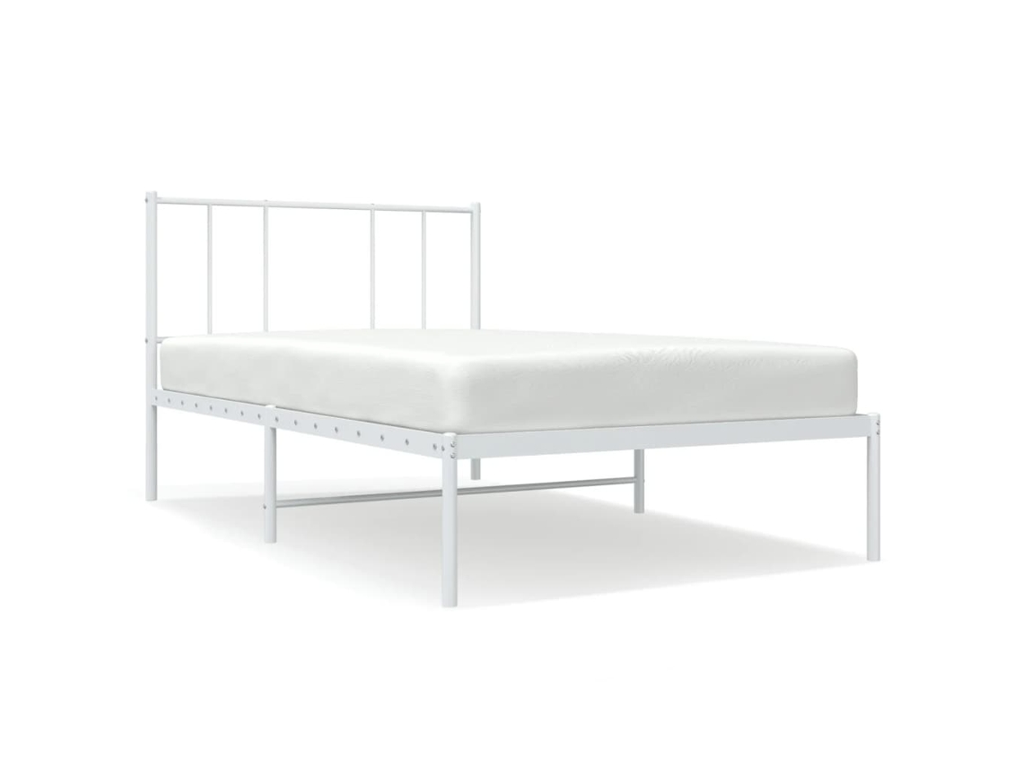 Bed Frame, Bed Frames Vidaxl Branco Aço (90 X 200 Cm)