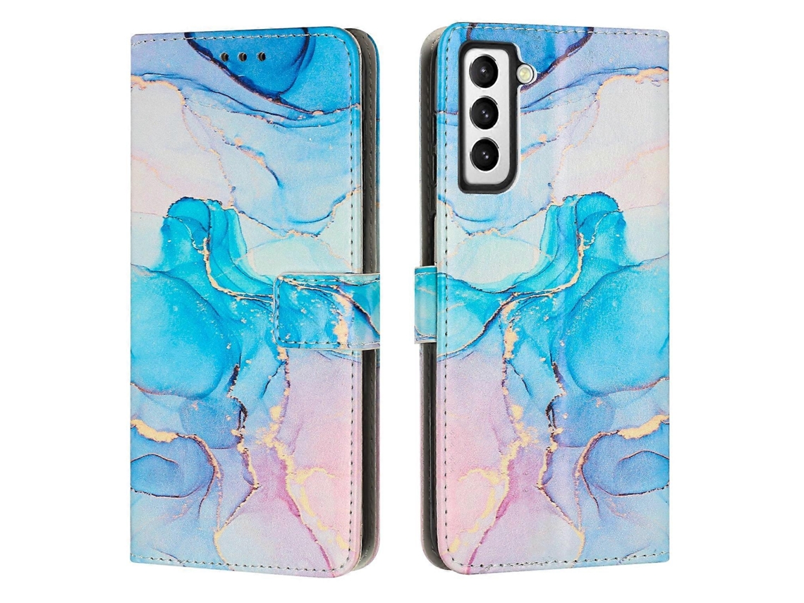 Capa De Celular Em Couro Com Estampa De Mármore Pintado Para Samsung Galaxy S23+ 5g