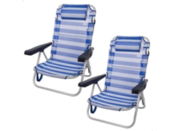 Conjunto De 2 Cadeiras De Praia Dobráveis E Multiposição Estampado Marinheiro Aktive