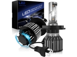 Lâmpada Led H4, 6500k Branca, Alto Brilho 32000lm, 600% Mais Brilhante, Design Mini 1 Para Lâmpadas Halógenas, Adequada