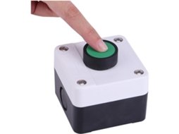 Interruptor de botão verde com portas de abertura exclusivas